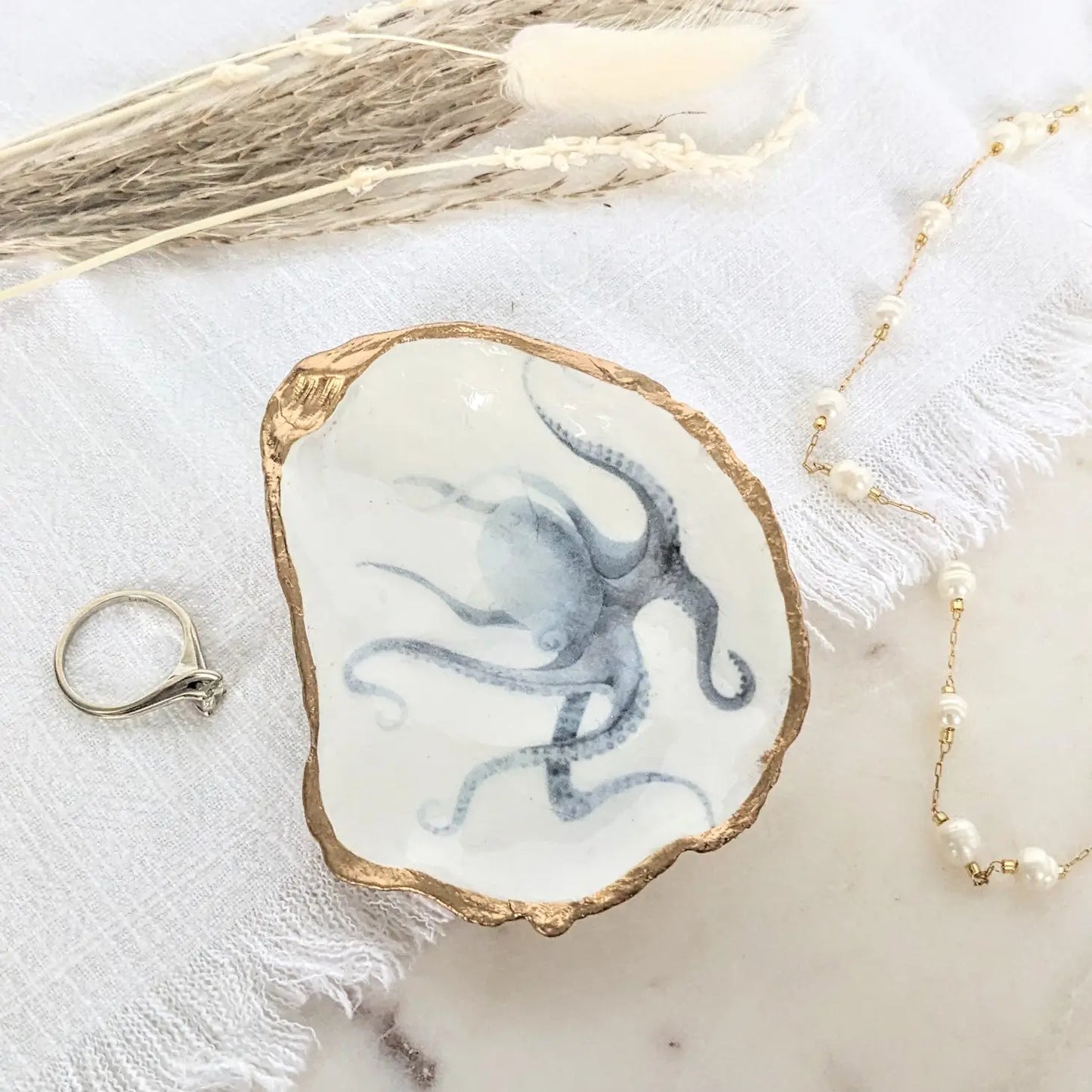 Oyster Shell Trinket Ring Dish