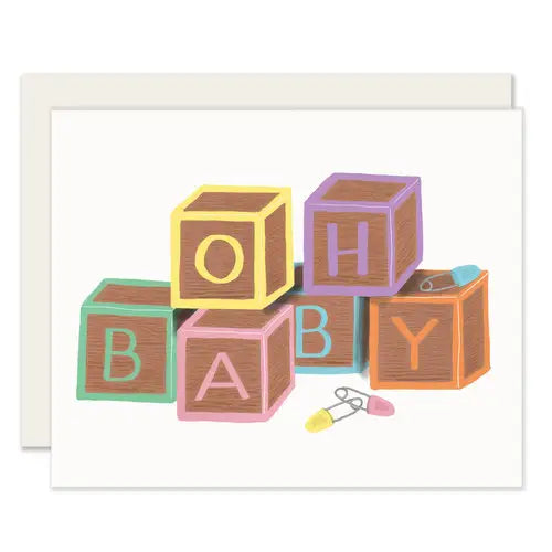 Blocks Baby Shower Card