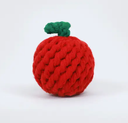 Handmade Apple Rope Dog Toy