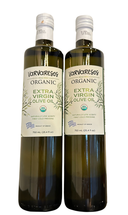 Organic Olive Oil - Extra Virgin - Varvaresos - 500 ml Bottle